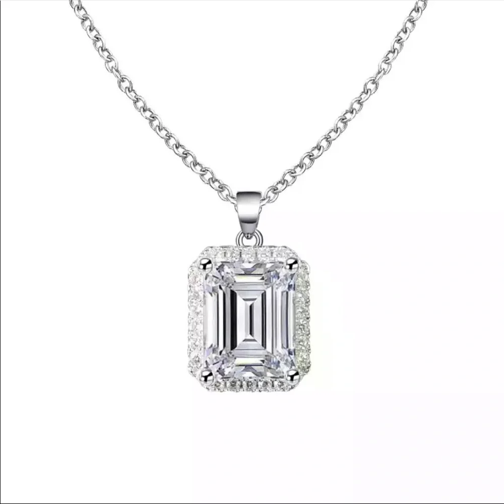 New Women’s 925 Silver Beautiful Diamond Necklace - Picture 4 of 4